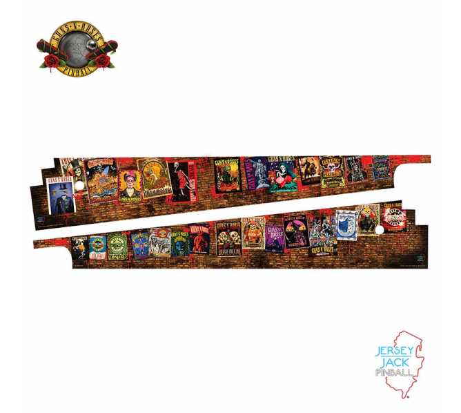 JJP GUNS 'N ROSES Pinball Machine Game INNER ART BLADES w PROTECTORS